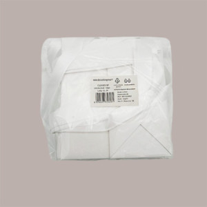 Borsa Carta Chiusura Velcro Bianco con nastro in raso 16+8x14 cm 10 Pezzi [fb40b549]