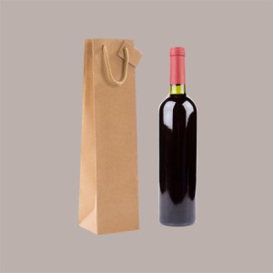 Shopper Busta in Carta per Bottiglie 750 ml Natural Edition 10+9x39 cm 20 Pezzi