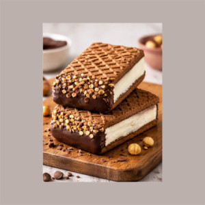 Biscotto Gelato Senza Glutine Rettangolare al Cacao Bisgel BREAK&GO 230 pezzi 3 Kg