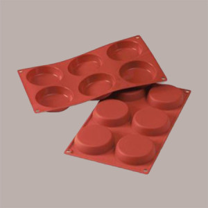 1 Pz Stampo in Silicone Rosso per Tortina Dm80 mm 6 Impronte Riutilizzabile Martellato [8c9bb468]