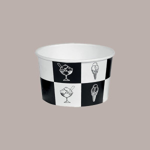 Coppette Gelato in Carta Bianco e Nero 120cc Impilabili Black&White 250 pezzi