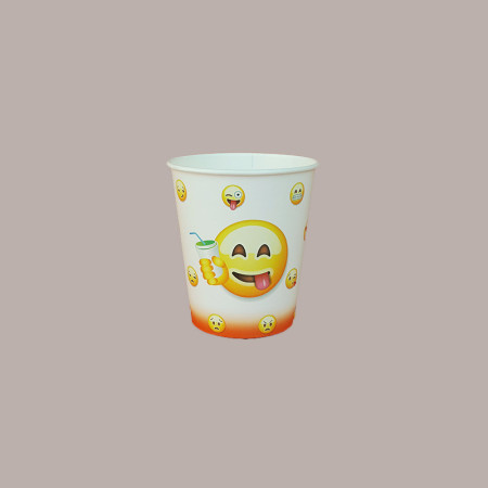 Bicchiere Bibite Fredde in Cartone ideale per Yogurt Gelato Granita grafica Emoticon Emoji B/20 100 pezzi [417e2767]