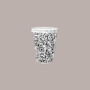 Bicchiere Bibite Fredde in Cartone Bianco e Nero ideale per Yogurt Gelato Granita grafica Black&White B/25 100 pezzi [ce747e65]