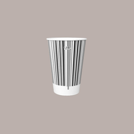 Bicchiere Bibite Fredde in Cartone Bianco e Nero ideale per Yogurt Gelato Granita grafica Black&White B/30 100 pezzi [4bdea95b]