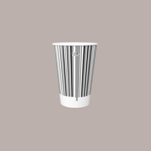 Bicchiere Bibite Fredde in Cartone Bianco e Nero ideale per Yogurt Gelato Granita grafica Black&White B/30 100 pezzi