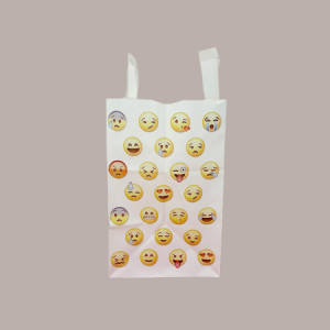 Borsa Shoppers Carta Ideali per Asporto Vaschette Gelato grafica Emoticon Emoji 26+17H27cm 200 pezzi [9ccd954c]