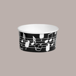 Coppette Gelato in Carta Bianco e Nero 80cc Impilabili Black&White 250 pezzi