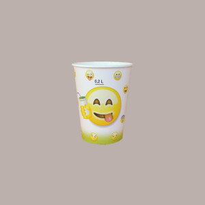 Bicchiere Bibita in Cartone ideale per Yogurt Gelato Granita grafica Emoticon Emoji B/30 100 pezzi