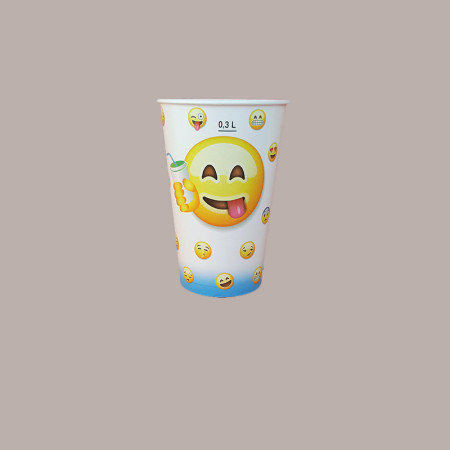 Bicchiere Bibite Fredde in Cartone ideale per Frappè Yogurt Gelato Granita grafica Emoticon Emoji B/37 100 pezzi [ac3c412b]