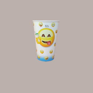 Bicchiere Bibite Fredde in Cartone ideale per Frappè Yogurt Gelato Granita grafica Emoticon Emoji B/37 100 pezzi