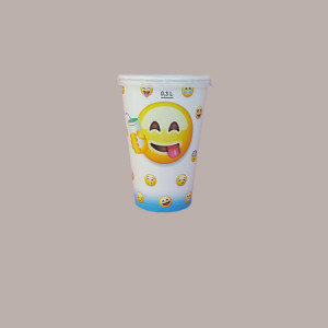 Bicchiere Bibite Fredde in Cartone ideale per Frappè Yogurt Gelato Granita grafica Emoticon Emoji B/37 100 pezzi [db5d421e]
