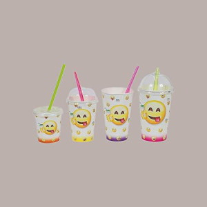 Bicchiere Bibite Fredde in Cartone ideale per Farppè Yogurt Gelato Granita grafica Emoticon Emoji B/55 50 pezzi [0a272871]