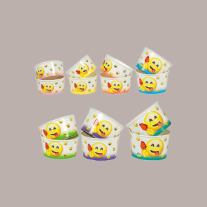 Coppette Gelato in Carta 120cc Impilabili grafica Emoticon Emoji 250 pezzi [027558a2]