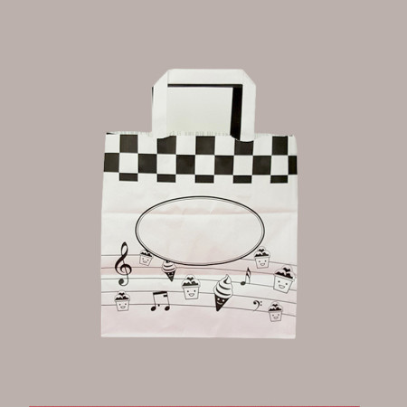 Borsa Shoppers Carta Ideale per Vaschette Gelato grafica Black&White 26+17H27cm 200 pezzi [bc591569]