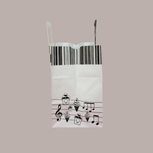 Borsa Shoppers Carta Ideale per Vaschette Gelato grafica Black&White 26+17H27cm 200 pezzi [437275f1]