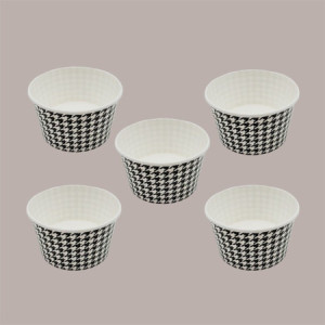 Coppette Gelato in Carta Bianco e Nero 140cc Impilabili Black&White 200 pezzi [bcade966]