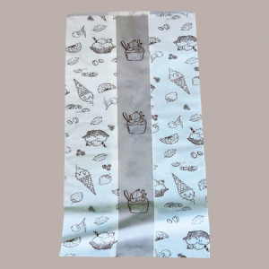 Sacchetto Carta Antigrasso Grafica Gelato Tono su Tono 17+10x40cm 500 pezzi [636e9102]