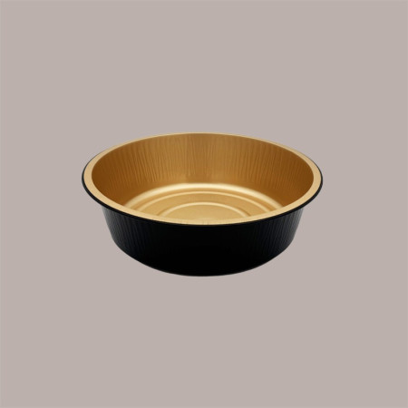 Contenitore Tondo in Alluminio Nero e Oro Eclipse per Microonde Dm19,6H5,5 cm AS121200 50 pezzi [2def1f4f]