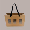 Borsa Shopper Carta Naturale Porta Vasetti con Finestra 25+8x18 cm 20 pezzi [17d497ee]