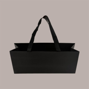 Borsa Shopper Carta Nera Elegance 35+10x15 cm 10 pezzi [82939ceb]