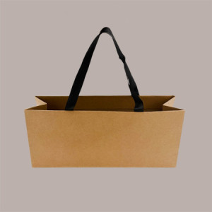 Borsa Shopper Carta Naturale Elegance 35+10x15 cm 10 pezzi [053f44ea]