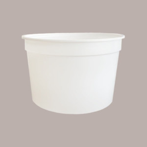 Carapina Sorbettiera per Pozzetto Gelato Cilindrica 2,5 Lt con Coperchio Plastica Bianca 22 pezzi