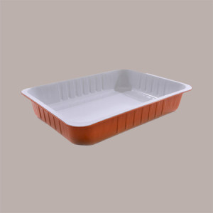 Contenitore Alluminio Terracotta interno bianco laccato 6 Porzioni Smothwall  293x193H45mm AS222040 50 pezzi [a6b43d19]