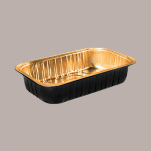 Contenitore Alluminio Oro Nero 2 Porzioni Eclipse per Microonde Smoth Wall 220x150H45mm AS221000 [e1197f6b]
