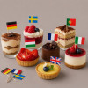 Spiedino Decorazione Bandierine Nazioni Ideali per Coppe Gelato 144 pezzi [ac76c072]