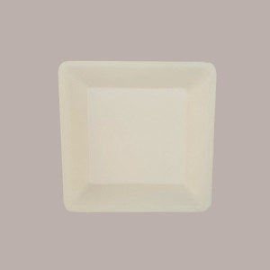 Piatto Biodegradabile Eco Quadrato 20x20 Carta Polpa Cellulosa 50 pezzi [e69dac9b]