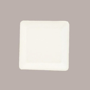 Piatto Biodegradabile Eco Quadrato 16x16 Carta Polpa Cellulosa 100 pezzi [09681624]