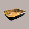 Contenitore Alluminio Oro Nero 8 Porzioni Eclipse per Microonde Smoth Wall  322x262H69mm AS223600 25 pezzi [83d76573]