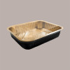 Contenitore Alluminio Oro Nero 8 Porzioni Eclipse per Microonde Smoth Wall  322x262H69mm AS223600 25 pezzi [5fa16160]
