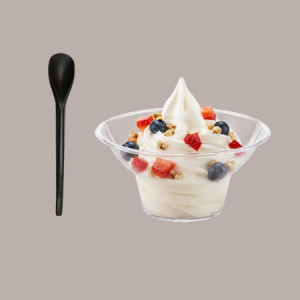 Cucchiaino Nero in PLA per Yogurt e Granita 17,5cm 200 pezzi [7aa8214b]