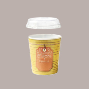 Vasetto Barattolino per Gelato con coperchio Trasparente 1000 cc 50 pezzi