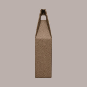 20 Pz Scatola Astuccio Porta 1 Bottiglia 750 ml Olio Vino Cartoncino Marrone grafica effetto pelle con Finestra 90x90 [8040f8b4]