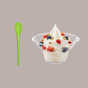Cucchiaini Multicolor Impilati in PLA per Yogurt e Granita 13,8 cm 300 pezzi [fd04f94a]