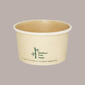 Coppetta Gelato Grande in Carta Pulp Bambù Colore Avana 160cc 200 pezzi