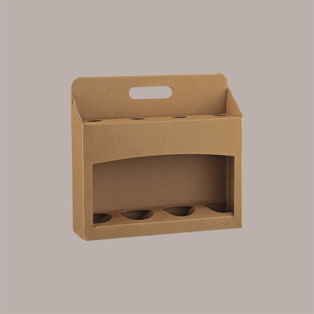 Scatola Astuccio Porta 4 bottiglie da 33cl Pub Cartoncino Avana 310x85x275 mm 10 pezzi [ac3f3cf1]