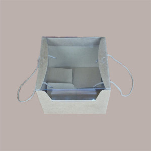 Scatola Prestige in Carta Avana con Coperchio Trasparente 245x245H180mm 5 pezzi [958bc446]