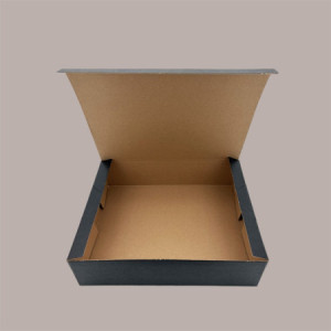 Scatola Carta Chiusa Box Asporto Seta Nero 300x240H80 10 pezzi