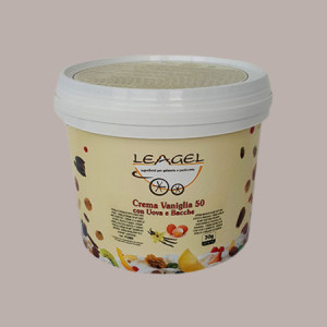 Pasta Concentrata Crema Gusto Vaniglia 50 con Uova e Bacche per Gelato e Dolci Leagel 3,5 Kg [8501ef4d]
