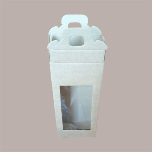 Scatola per Confezione Regalo Valigetta Natale in Cartoncino Avana Liscio con Finestra PVC 130x70H280mm 10 Pz