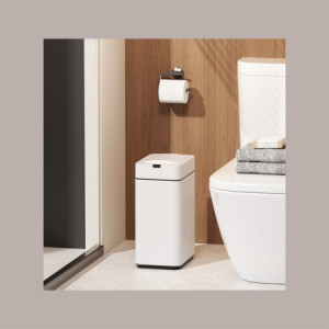 Cestino Pattumiera Automatico con Sensore 9 L in Acciaio Inox Bianco JAH575