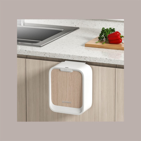 Cestino Pattumiera Automatica con Sensore da Incasso 7 Lt Bianco con Superficie Effetto Legno Chiaro JAH564-1 [95f3632d]