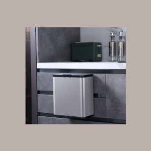Cestino Pattumiera da Incasso in Acciaio Inox con Porta Fazzoletti 4 Lt Argento  JAH540