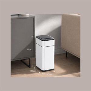 Cestino Pattumiera Automatica con Sensore 9 Lt in Acciaio Inox Bianco con Fissasacco JAH9809-9L [5eb95ffc]