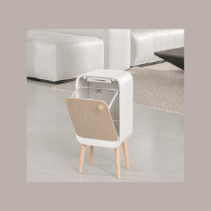Cestino Pattumiera Automatica Sensore 20 Lt in Acciaio Inox Bianco con Gambe in Legno JAH9716 [4c528cf8]