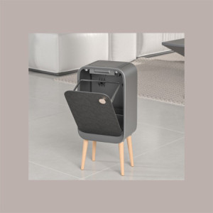 Cestino Pattumiera Automatica Sensore 20 Lt in Acciaio Inox Grigio con Gambe in Legno JAH9716 [ceae13e7]