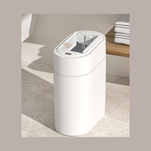 Cestino Pattumiera Automatica Sensore 9Lt  Bianco Forma Ovale con Autoassorbimento del Sacchetto JAH6737